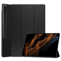 For Samsung Galaxy Tab S8 Ultra Three-folding Holder Custer Texture Leather Tablet Case For Samsung Galaxy Tab S8 Ultra juoda