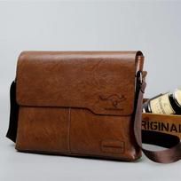 Luxury Brand Men Shoulder Bag For IPAD Leather Business Handbag Men Messenger Bag Large Side Sling Bag Fashi Man Crossbody Bag šviesiai ruda spalva
