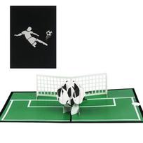 3D Pop-Up Football Greeting Card Paper Soccer Birthday Cards with Envelope Postcards Congratulations Card Sport Lover 1 black