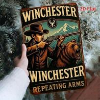 Metalinis plakatas Winchester Sienos menas Vintažinis skardos ženklas 8x12 colių Barui Namų dekoravimui gray