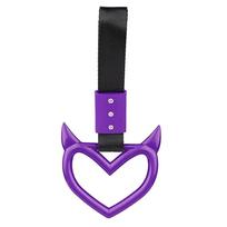 1PC Colorful Car Tow Strap Drift Ring Heart JDM Train Bus Handle Hand Strap Styling Drift Charm Strap Auto Accessories black