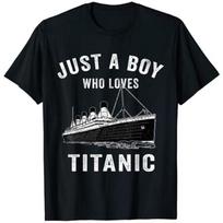 Just A Boy Who Loves Titanic Classic Ship Lover Kids T-Shirt 5XL įvairiaspalvis