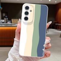Floral Stripe Pattern Case For Samsung A57 A37 A17 A56 A36 A16 A55 A35 A15 A54 5G S21 FE S22 S23 S24 Plus S25 S26 Ultra Leather Texture Silicone Cover Samsung S25 Ultra balta
