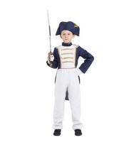 Halloween TV & Movie Little Napoleon Boys Cosplay Costume Set White & Blue Polyester with Top/Pants/Hat/Gloves In-Stock S white