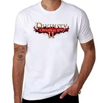 Men's Divinity Original Sin II Game Logo Print Casual Short Sleeve Tee for Gamers M white