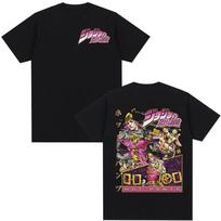 Anime JoJo Bizarre Adventure T-shirt STEEL BALL RUN Hot Pants Manga Graphic Tees Men Women Casual Fashion Short Sleeves T Shirt L gray