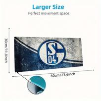 Schalke 04 Football Club Mouse Pad, Large Gaming Desk Mat, Non-slip XXL Mousepad for Laptop & Tablet, Mini PC Playmat with Stitched Edges 30cmx60cm(11.8x23.6inch)