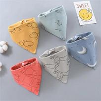5pcs Pure Cotton Bandana Waterproof Bibs Baby Saliva Towel Triangle Scarf Newborn Boys Girls Absorbent Cloth Bib Saliva Scarf beige