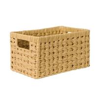 Lianos formos laikymo krepšiai Maisto organizavimui Didelės talpos laikymo dėžės Stačiakampės su rankenomis Pintinės krepšiai 29.5x19x16CM chaki