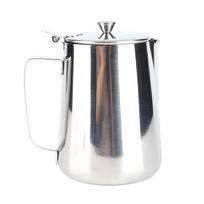 With Lid Milk Frothing Pitcher Stainless Steel Milk Jug Pitcher Jug Stainless Steel Cup  For Latte 1500ml gray