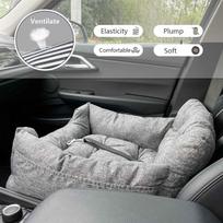 Dog Car Seat with Safety Strap Car Booster Seats for Small Medium Dogs or Cats Universal Comfortable Dog Bed for Car Single Seat pilka