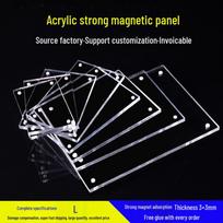 Acrylic Magnetic Price Tag Holder with Transparent Panel for Bathrooms 6.5 x 9 cm gray