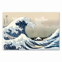 Original Kanagawa Surfing Katsushika Hokusai Canvas Painting Print Picture Poster Wall Bedroom Home Decoration No Frame 21*30cm gray
