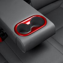 For Hyundai Kona SX2 2026 2026 2026 Carbon Fiber Rear Row Water Cup Holder Frame Trim Cover Red Car Interior Accessories gray