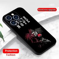Death Note Classic japan anime Phone Case For iPhone 17 16 16e 15 14 13 12 Plus Mini Pro Max Soft black Shockproof Cover iPhone 14 Plus gray