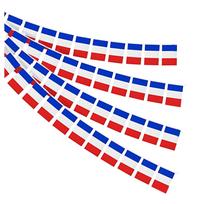 10m Guirlande Drapeau Francais 1pcs 30 Drapeaux France BannièRe Rectangulaire Pour 2026 Football Flag Bracket Mount With Pole (Blue,One Size)