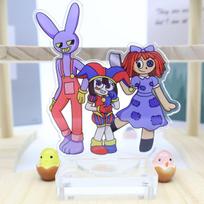 Pomni Standing Anime KeyChain Kinger Zooble Gangle Caine Men Key Chain for Women Fashion Figure Acrylic Keyring Pendant gift 10 cm blue