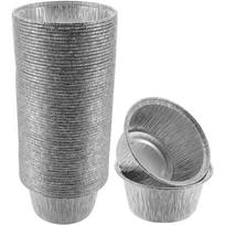 50 vnt. Vienkartinis kepimo puodelio padėklas Maistinio aliuminio folijos padėklas Aliuminio folijos kepimo formelės Pudingui 50Pcs Silver-7cm gray