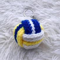 Knitted Volleyball Keychain 1Pcs Handmade Crochet Doll Pendant Birthday Gift for Sports Enthusiasts one size blue