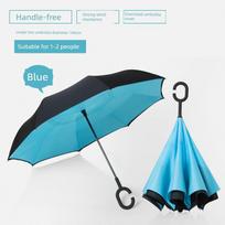 German Pure Color Reverse Umbrella Sun Umbrella Sun Protection UV Protection Men Umbrella for Women Umbrella with Straight Shank Long Handle Umbrella Sky Blue mėlyna