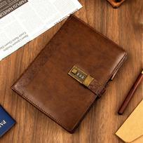 6 Ring Journal with Lock Large Binder Notebook Lockable Lock Diary  Women brown