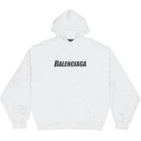 Balenciaga Caps Destroyed Oversize Fit Hoodie 659403TKVB69040 S balta