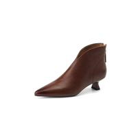 Madingi Nauji Žieminiai Natūralios Odos Batai Moterims Smailus Pirštas Čiurnos Batai Zaptos Mujer Madingi Batai Moterims Kulno Aukštis 4.5cm 34 brown