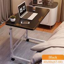 Bedside Desk with Universal Wheels Oversized Table Adjustable Height Large Laptop Desk Portable Study Desk for Dormitory Student black