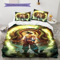 Son Goku Rašto Patalynė, Antklodės Komplektas Antklodės Užvalkalas Pagalvės Užvalkalas Namų Gimtadienio Dovana (1 * antklodės užvalkalas + 2 * pagalvės užvalkalai, be šerdies) 135x200cm