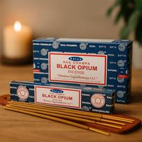 7x Black Opium Incense Sticks 15g Satya