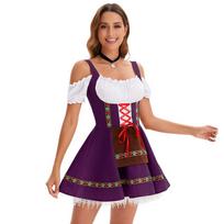 Moteriškas Oktoberfesto kostiumas, pasirodymo kostiumas, darbo sijono kostiumas XL violetinė