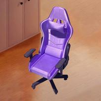 1/12 Kompiuterio žaidimų kėdės modelis Miniatiūriniai baldai Aukštas atlošas Stilingas ornamentas traukiniui violetinė
