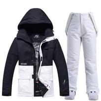 Unisex Couple Snowboard Suit: Warm, Thickened Korean-Style Ski Jacket & Pants Set Extra Small gray