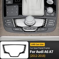 Automobilio pavarų perjungimo panelės apsauginiai lipdukai Rinkinys suderinamam automobiliui A6 A7 2012-2018 Anglies pluošto apdaila Automobilio interjero dekoravimo aksesuarai. Inner Upper juoda