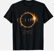2026 Saulės Užtemimas Islandija 08 12 26 Visiškas Užtemimas Islandija Unisex Marškinėliai L black