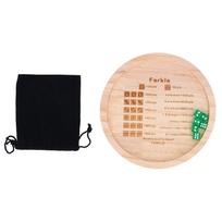 Farkle Dice Tray Improve Math Skills Wooden Classic Dice Game Tray for Family Game Round 18cm beige