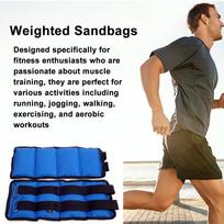 5KG Pair Ankle Weights for Men Women Leg Arm Wrist Weights Weighted Sandbags with Adjustable Strap for Running, Gym, mėlyna