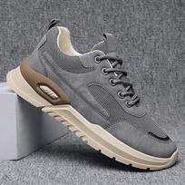 Outdoor Running Sneakers Male Fashion Sports Fitness Men Shoes Thick Sole Trainers Mesh Breathable Platform Sneaker Casual Shoe 39 pilka spalva