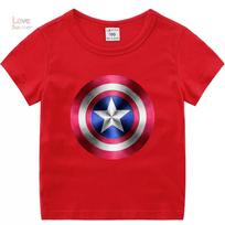 2026 vaikiški marškinėliai su Spidermano skydo raštu, berniukų trumpomis rankovėmis, sportiniai, laisvalaikio, unisex T-shirt 100 red