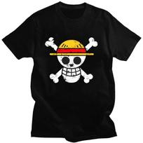 2026 One Piece Men's Women T-Shirt Monkey D. Luffy Japanese Anime Summer Short Sleeve High Quality Wear Hip Hop Streetwear Oversized Tshirt 4XL black