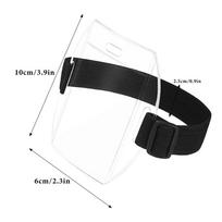 1pcs Arm Badge Holder Armband ID Cards Badge Holder With Black Adjustable Strap For Work Pass Universal Size skaidri
