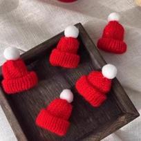 10pcs Mini Christmas Hat Pompoms-Red,White Design with Green Accents,Perfect for DIY Crafts,Christmas Tree Decorations black