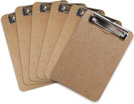 12-Pack Wooden Mini Clipboards with Low Profile Metal Clip - 6 x9 , Durable & Lightweight for Classroom,Back to School Supplies beige