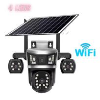 Solar PTZ Camera – 4G Wireless, 10X Zoom, 4‑Lens or 5‑Lens with 4‑Screen Split Display 【4 Lens】Wifi