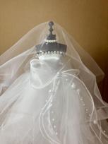 Mini vestuvinė suknelė lėlei Vestuvių vakarėlio dekoracijos Modelis Mažų vaikų dovana Merginai Valentino dienos dovana 26CM balta