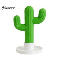 Student Desk Organizer Cactus Headphone Stand And Watch Holder, Desktop with Cable Storage Charging Tray Tray, 3D Printed Display Rack for Earphones žalia