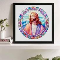 New Arrival 5D DIY Full Circle Diamond Painting  Religious Figures  Embroidery Cross Stitch Home Decor Gift 20x20cm gray