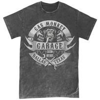 26 Official Gas Monkey Garage Wrenches & Banners Black Overdye T-Shirt Unisex T-Shirt XXL gray
