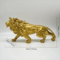 Auksinio liūto karaliaus dervos ornamentas namų biuro darbalaukio gyvūno statulos dekoravimo priedai Svetainės namų dekoravimo ornamentas beige