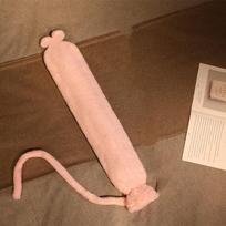 Extended Extra Long Cartoon Hot Water Bottle Foot Warmer for Bedding Small No Embroidery (50cm, 600ml) brown